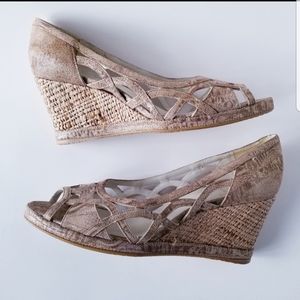 Stuart Weitzman Hurdle Peeptoe Wedges